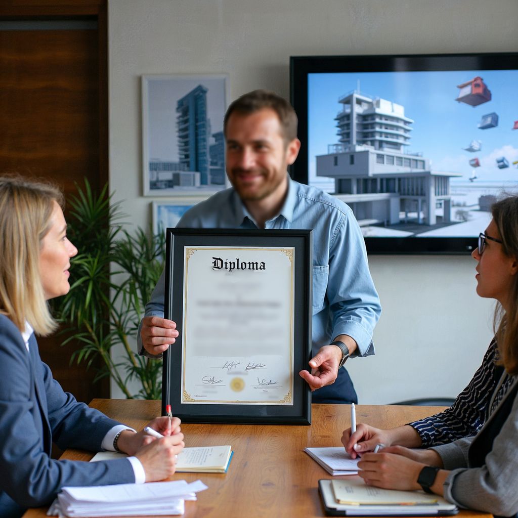 Apresentação de diploma reconhecido, simbolizando confiança e validação oficial.