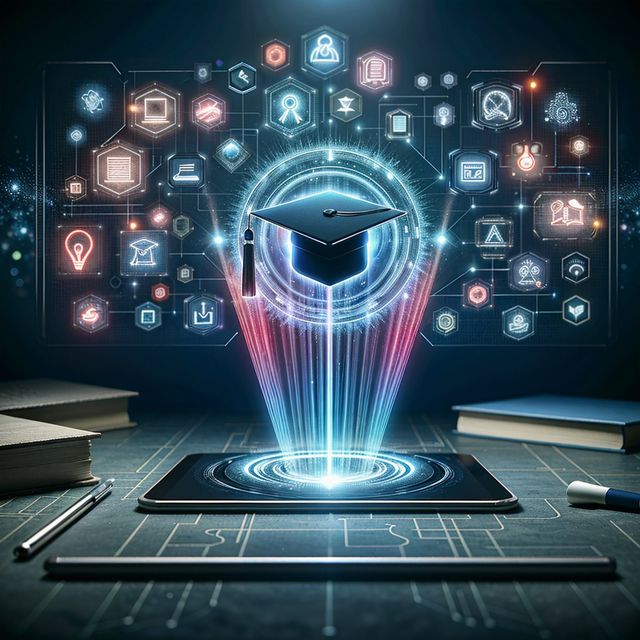 Imagem futurista mostrando um diploma saindo de um tablet, simbolizando adquirir diploma online. Compre agora o seu diploma que você sempre sonhou, sem complicações.